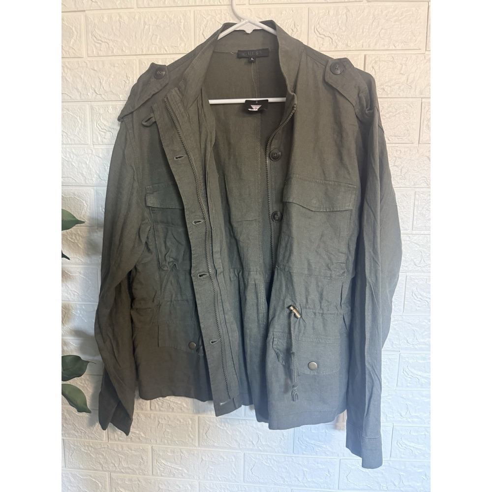 Guess Echo Kenny Utility Jacket Green Women Size L W5PL40WP420